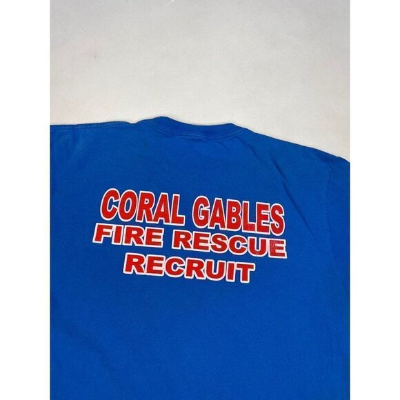Coral Gables Fire Rescue Department Recruit Graphic T-shirt Men Large Blue - Picture 2 of 10